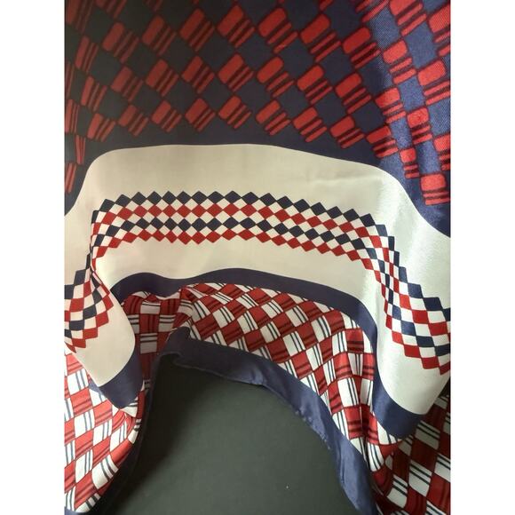 Vtg. Scarf Square Geometric 24” Color Block Career Multi-functional Art Deco MCM - Picture 2 of 5